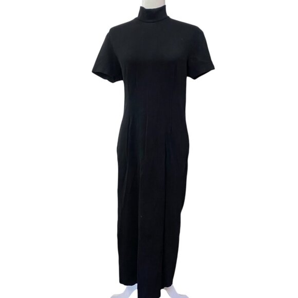 Talbots Dresses & Skirts - 90's Talbots Minimalist Mock Neck Midi Dress Black M